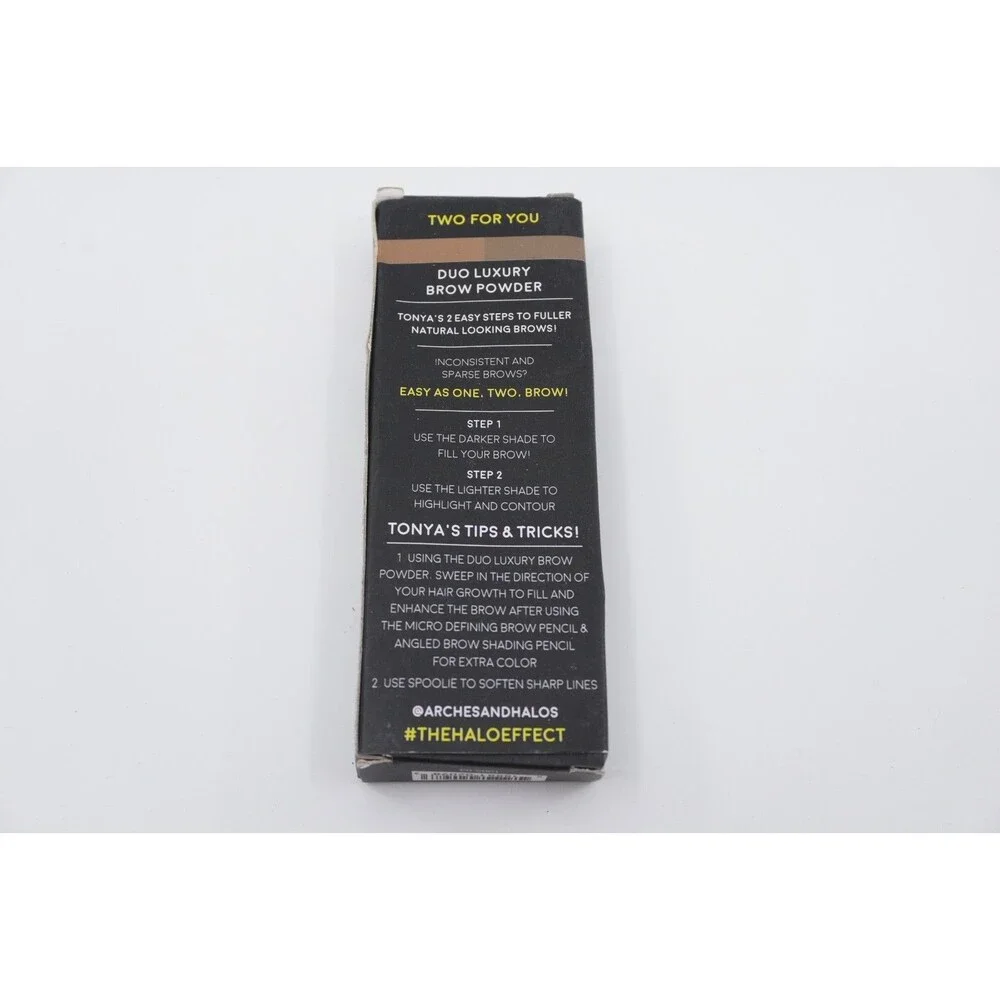 Arches and Halos Duo Luxury Brow Powder - Warm Brown 0.088oz Eyebrow